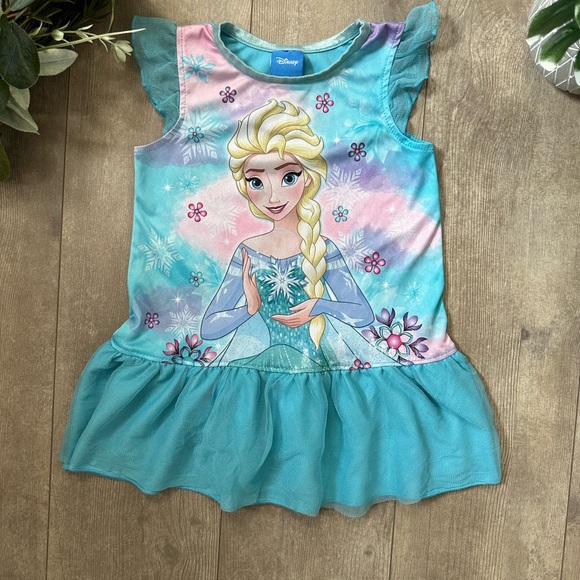 Disney Frozen Elsa Toddler Girl Pajamas Nightgown Silky Soft Short Sleeve 2T - Picture 7 of 13